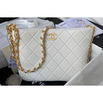 Chanel Gold-Tone Metal Large Hobo Bag AS4450 White 2024 (jiyuan-24032720)