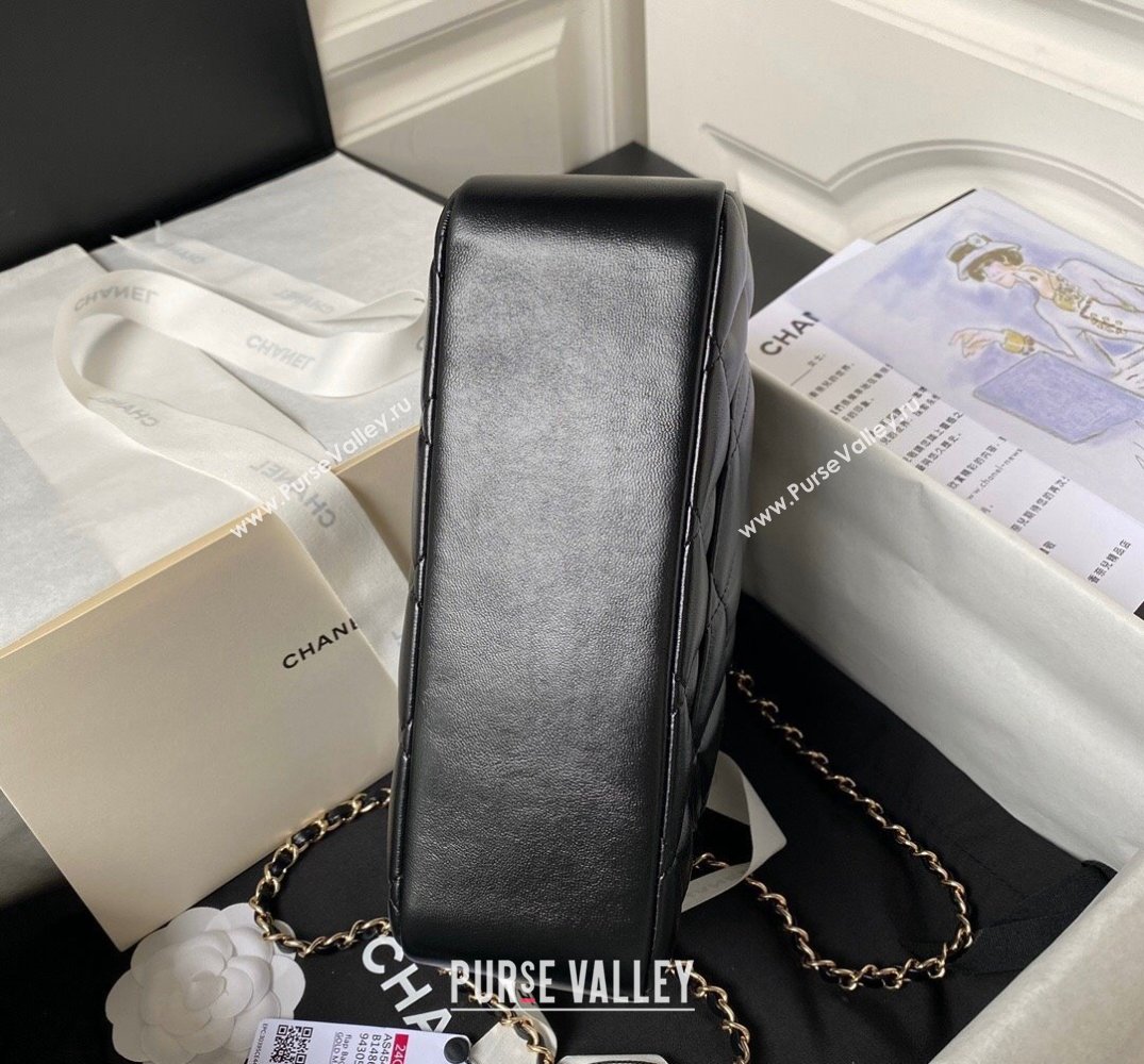 Chanel Calfskin Gold-Tone Metal Flap Bag With Top Handle AS4544 Black 2024 (jiyuan-24032722)