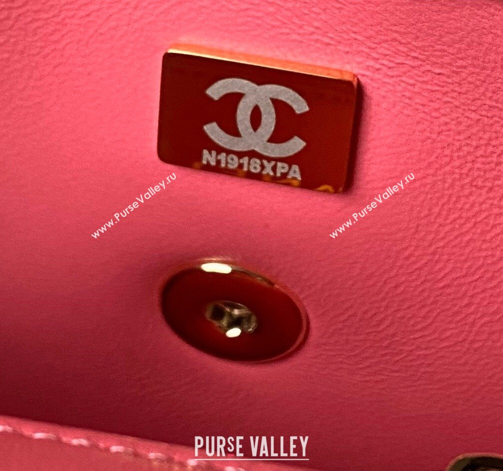 Chanel Calfskin Gold-Tone Metal Flap Bag With Top Handle AS4544 Dark Pink 2024 (jiyuan-24032724)