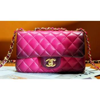 Chanel Gradient Lambskin Gold-Tone Metal Small Classic Flap Handbag Fuchsia/Purple 2024 (jiyuan-24032710)