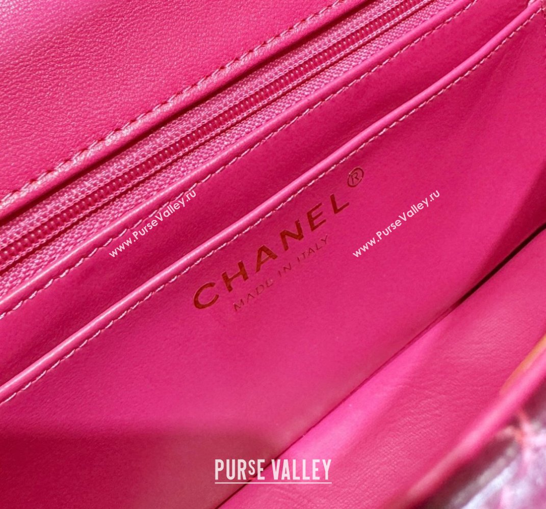 Chanel Gradient Lambskin Gold-Tone Metal Small Classic Flap Handbag Fuchsia/Purple 2024 (jiyuan-24032710)