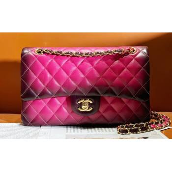 Chanel Gradient Lambskin Gold-Tone Metal Classic Flap 11.12 Handbag A01112 Fuchsia/Purple 2024 (jiyuan-24032709)