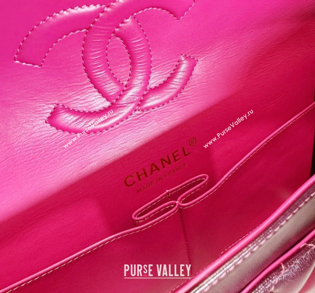 Chanel Gradient Lambskin Gold-Tone Metal Classic Flap 11.12 Handbag A01112 Fuchsia/Purple 2024 (jiyuan-24032709)