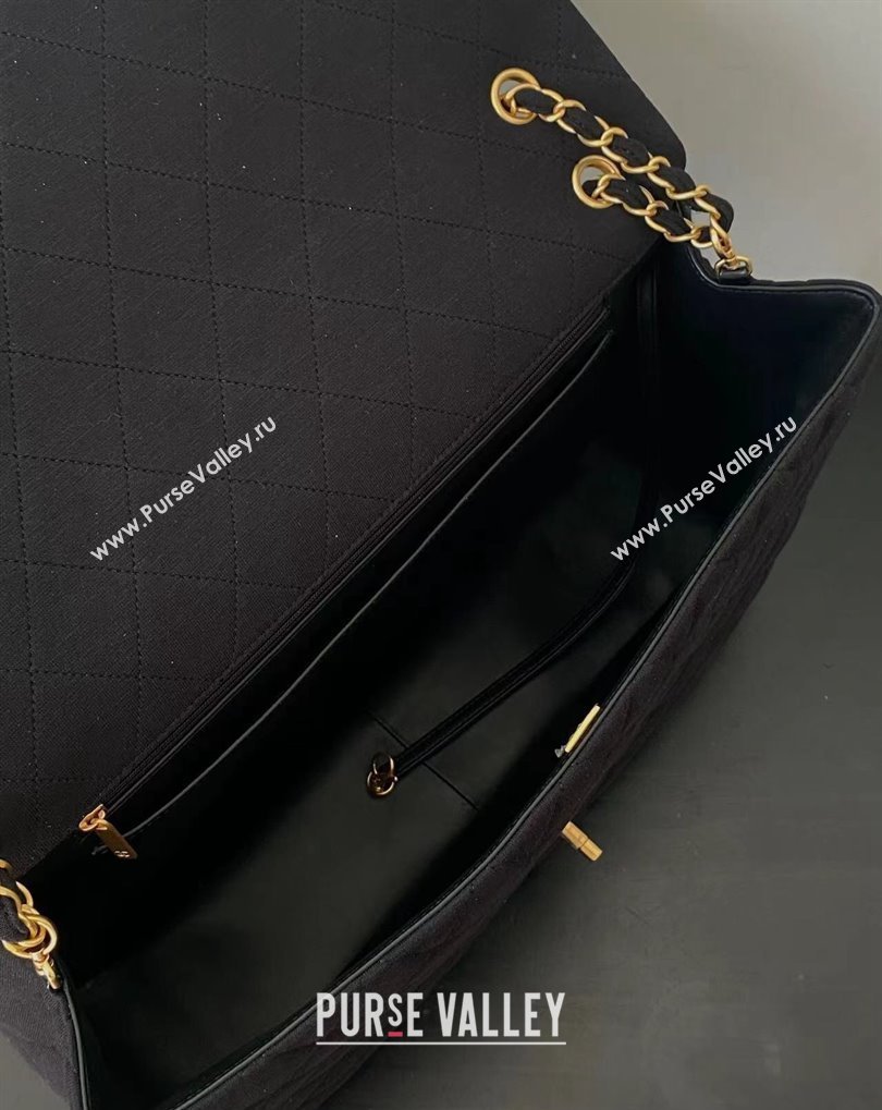 Chanel XXL Classic Flap Travel Bag in Jersey Black 2024 (jiyuan-24032711)