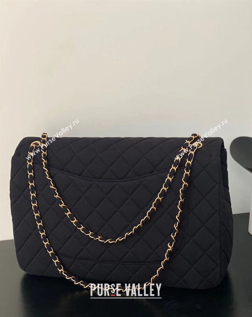 Chanel XXL Classic Flap Travel Bag in Jersey Black 2024 (jiyuan-24032711)