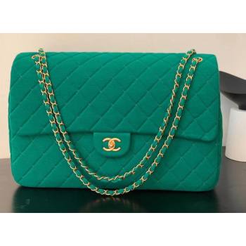 Chanel XXL Classic Flap Travel Bag in Jersey Green 2024 (jiyuan-24032712)