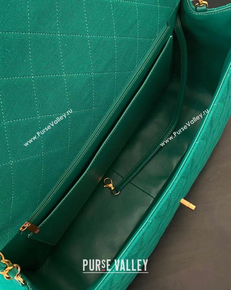 Chanel XXL Classic Flap Travel Bag in Jersey Green 2024 (jiyuan-24032712)