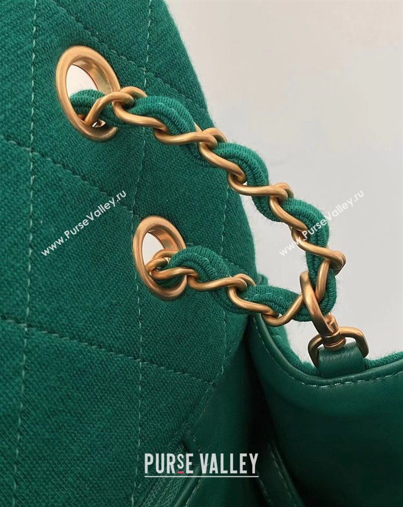 Chanel XXL Classic Flap Travel Bag in Jersey Green 2024 (jiyuan-24032712)