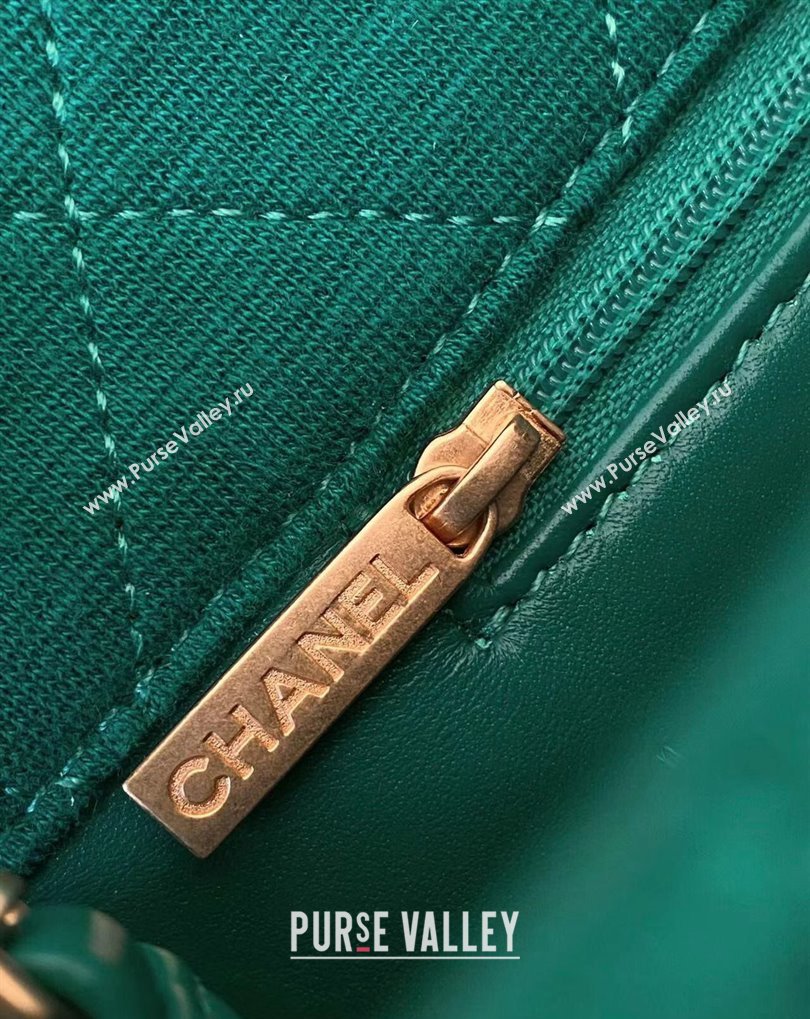 Chanel XXL Classic Flap Travel Bag in Jersey Green 2024 (jiyuan-24032712)