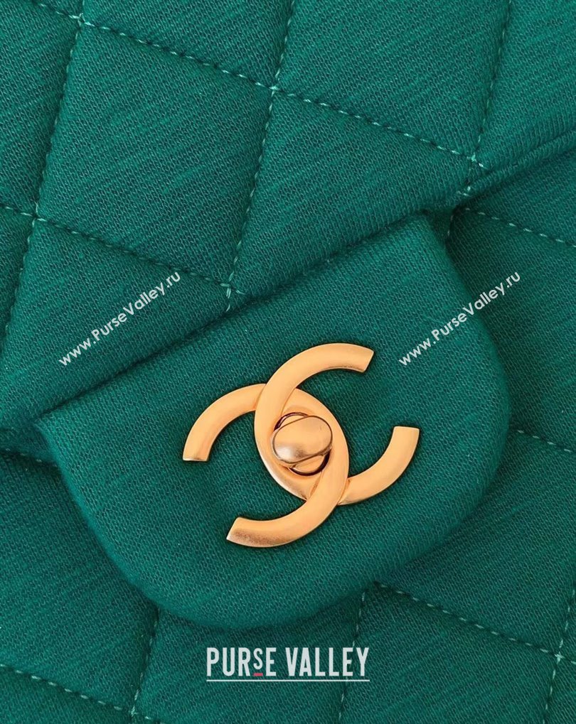 Chanel XXL Classic Flap Travel Bag in Jersey Green 2024 (jiyuan-24032712)