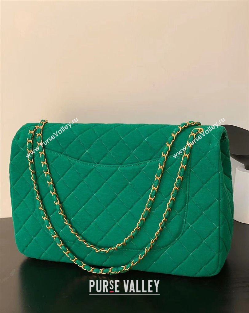 Chanel XXL Classic Flap Travel Bag in Jersey Green 2024 (jiyuan-24032712)