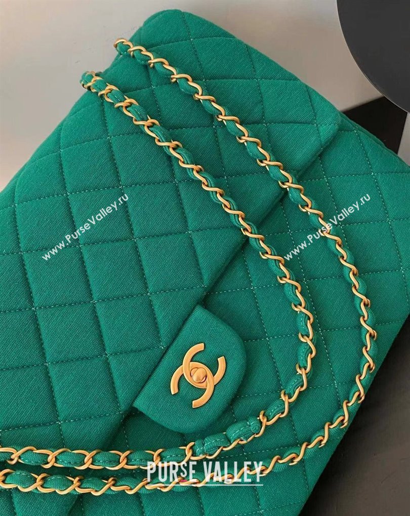 Chanel XXL Classic Flap Travel Bag in Jersey Green 2024 (jiyuan-24032712)