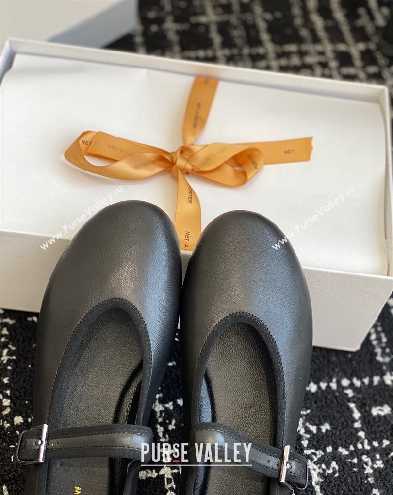 The Row Boheme MJ mary jane shoe in Leather Black 2024 (jincheng-24032804)