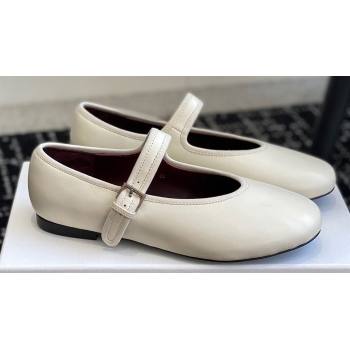 The Row Boheme MJ mary jane shoe in Leather White 2024 (jincheng-24032805)