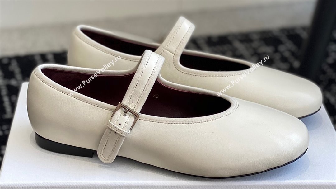 The Row Boheme MJ mary jane shoe in Leather White 2024 (jincheng-24032805)
