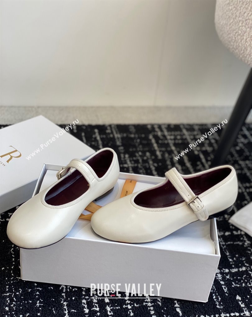 The Row Boheme MJ mary jane shoe in Leather White 2024 (jincheng-24032805)