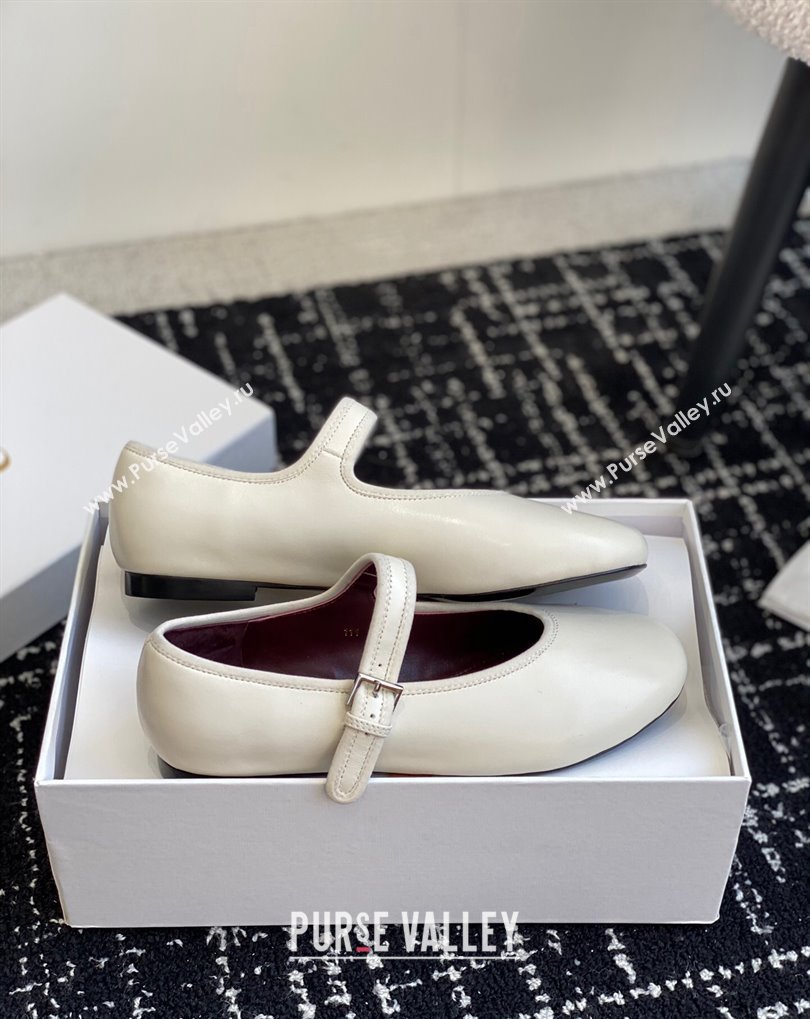 The Row Boheme MJ mary jane shoe in Leather White 2024 (jincheng-24032805)
