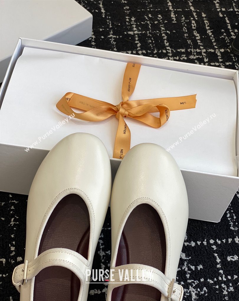 The Row Boheme MJ mary jane shoe in Leather White 2024 (jincheng-24032805)