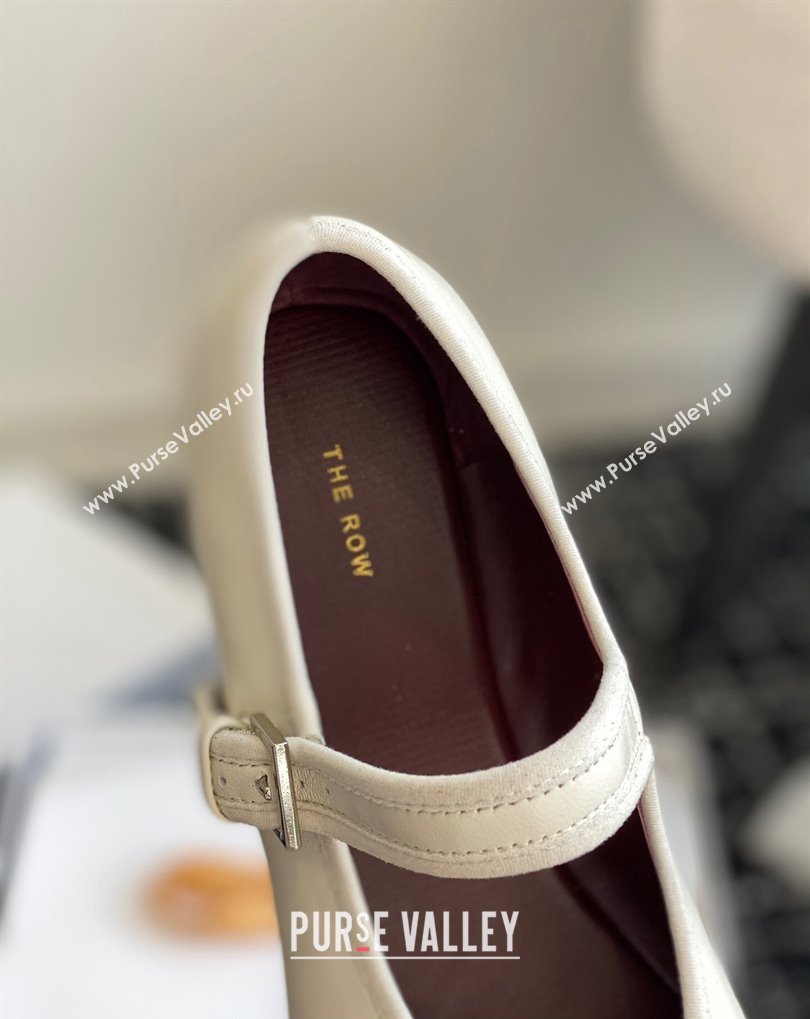 The Row Boheme MJ mary jane shoe in Leather White 2024 (jincheng-24032805)