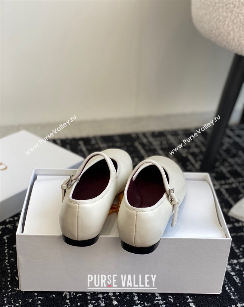 The Row Boheme MJ mary jane shoe in Leather White 2024 (jincheng-24032805)