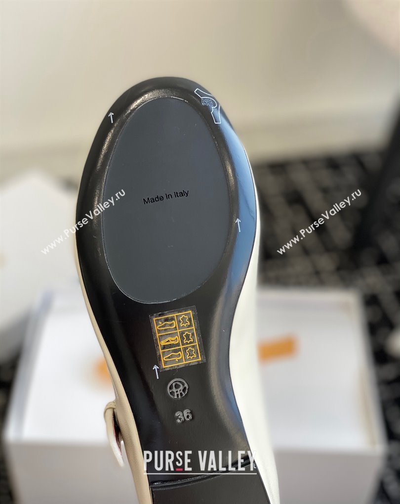 The Row Boheme MJ mary jane shoe in Leather White 2024 (jincheng-24032805)