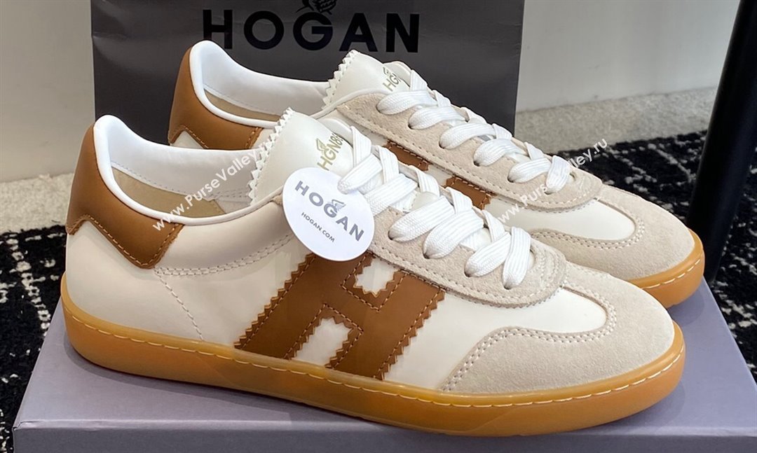 Hogan Cool Women/Men Sneakers in Suede White/Brown 2024 (jincheng-24032825)