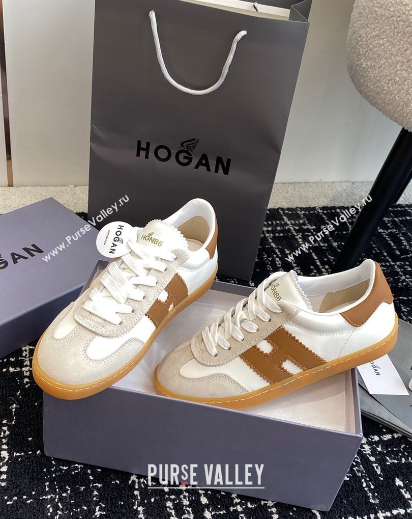 Hogan Cool Women/Men Sneakers in Suede White/Brown 2024 (jincheng-24032825)