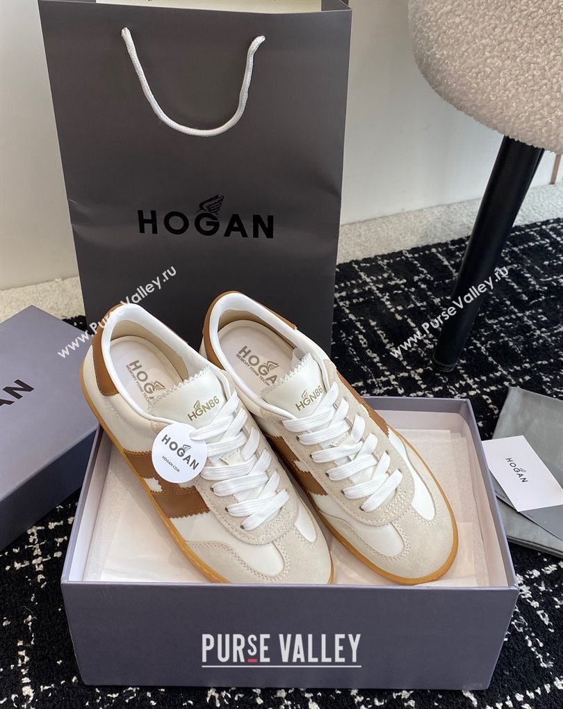 Hogan Cool Women/Men Sneakers in Suede White/Brown 2024 (jincheng-24032825)