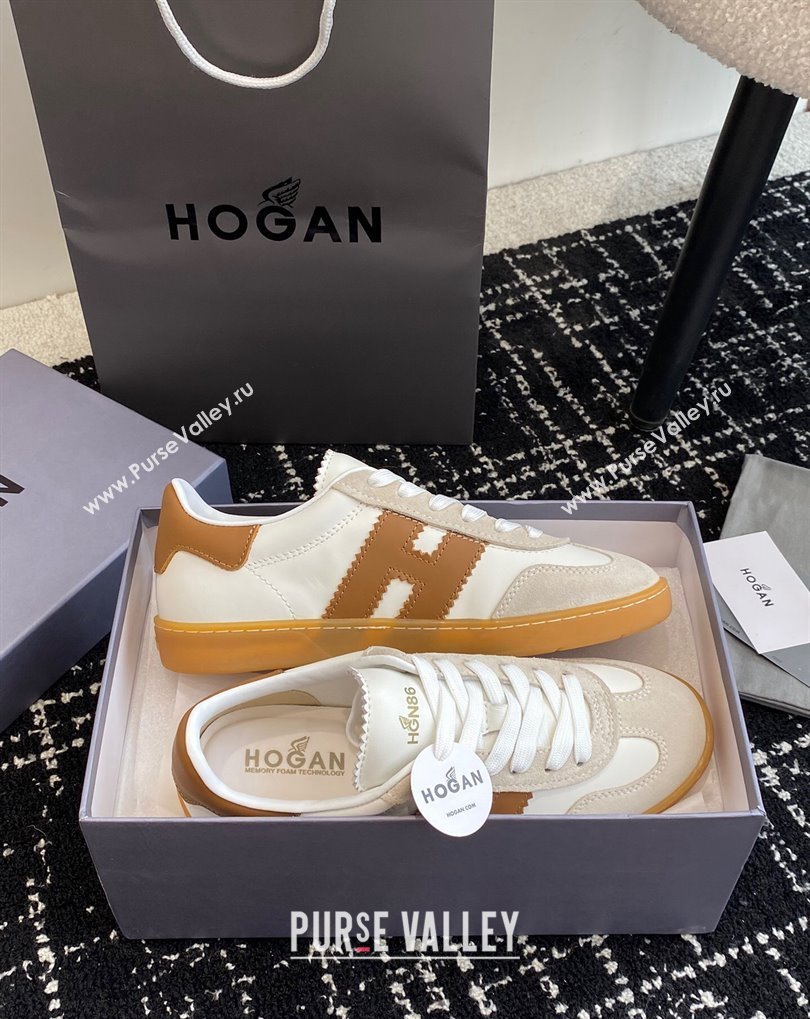 Hogan Cool Women/Men Sneakers in Suede White/Brown 2024 (jincheng-24032825)