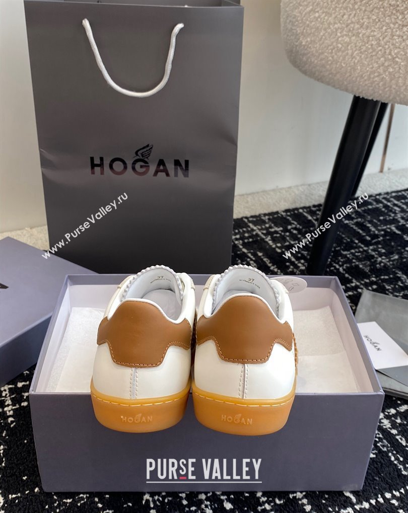 Hogan Cool Women/Men Sneakers in Suede White/Brown 2024 (jincheng-24032825)