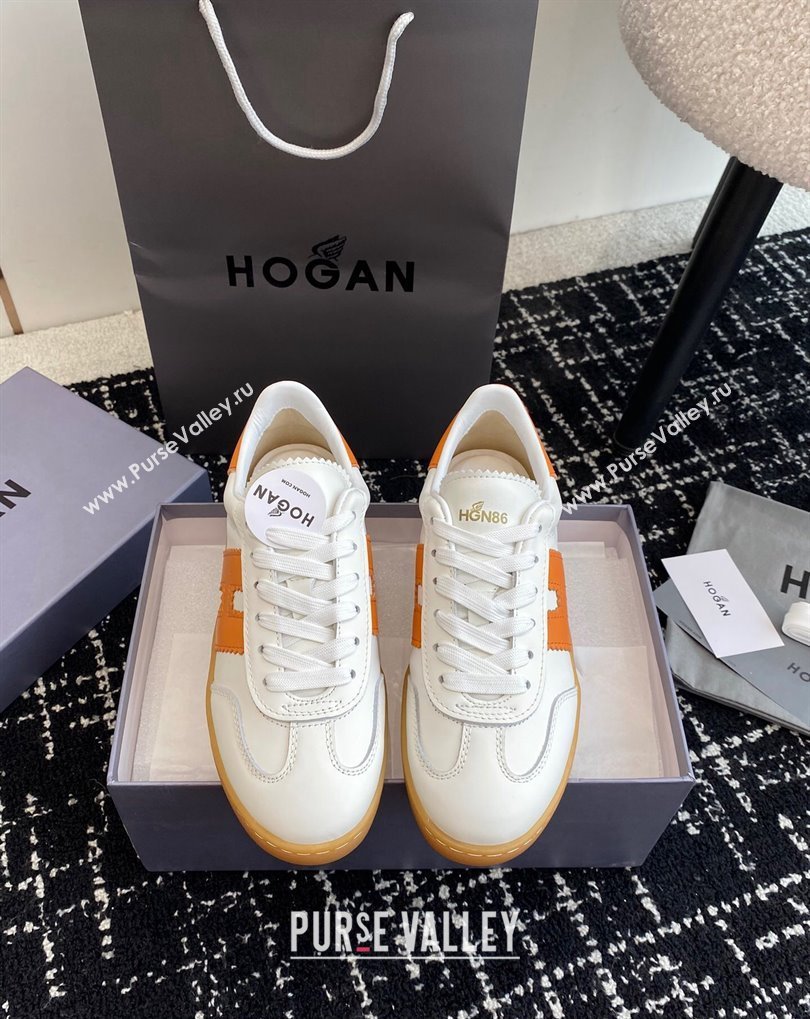 Hogan Cool Women/Men Sneakers in Suede White/Orange 2024 (jincheng-24032826)