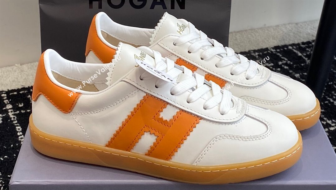 Hogan Cool Women/Men Sneakers in Suede White/Orange 2024 (jincheng-24032826)