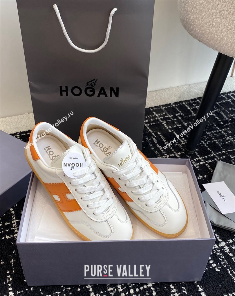 Hogan Cool Women/Men Sneakers in Suede White/Orange 2024 (jincheng-24032826)