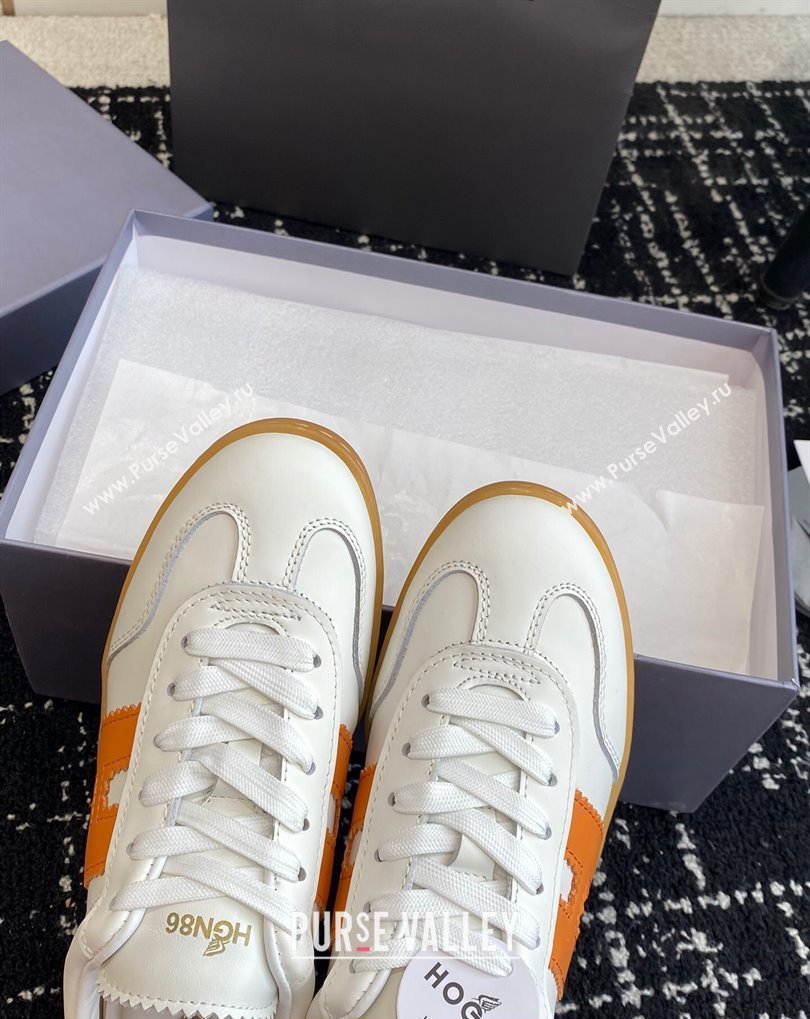 Hogan Cool Women/Men Sneakers in Suede White/Orange 2024 (jincheng-24032826)