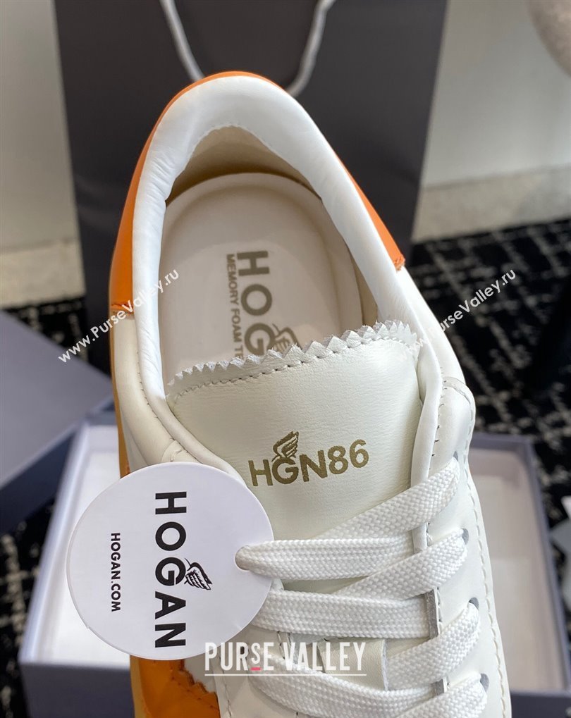 Hogan Cool Women/Men Sneakers in Suede White/Orange 2024 (jincheng-24032826)