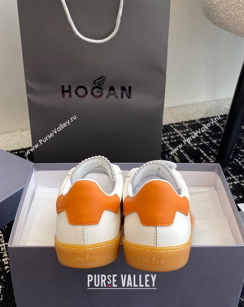 Hogan Cool Women/Men Sneakers in Suede White/Orange 2024 (jincheng-24032826)