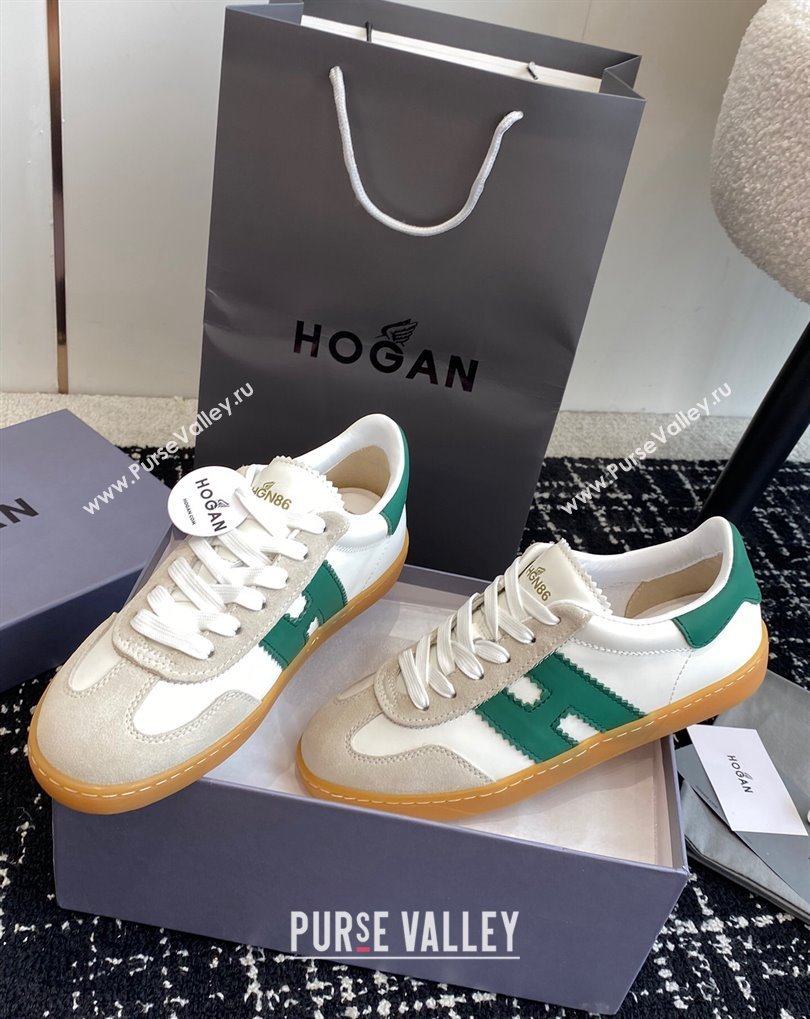 Hogan Cool Women/Men Sneakers in Suede White/Green 2024 (jincheng-24032827)