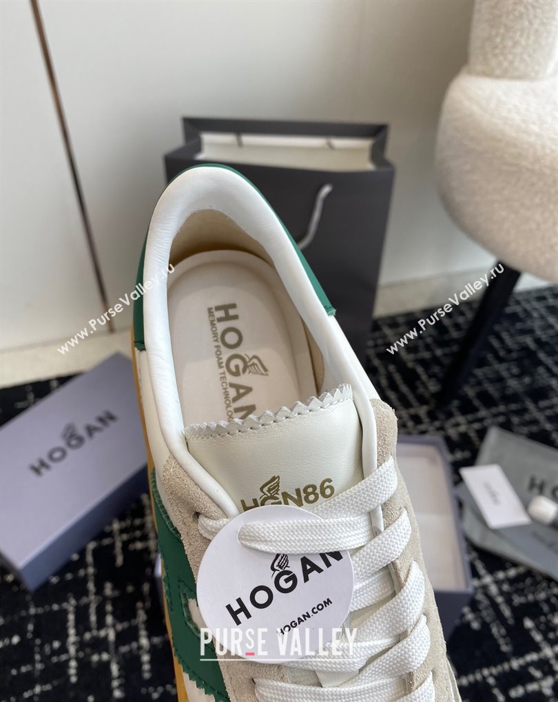 Hogan Cool Women/Men Sneakers in Suede White/Green 2024 (jincheng-24032827)