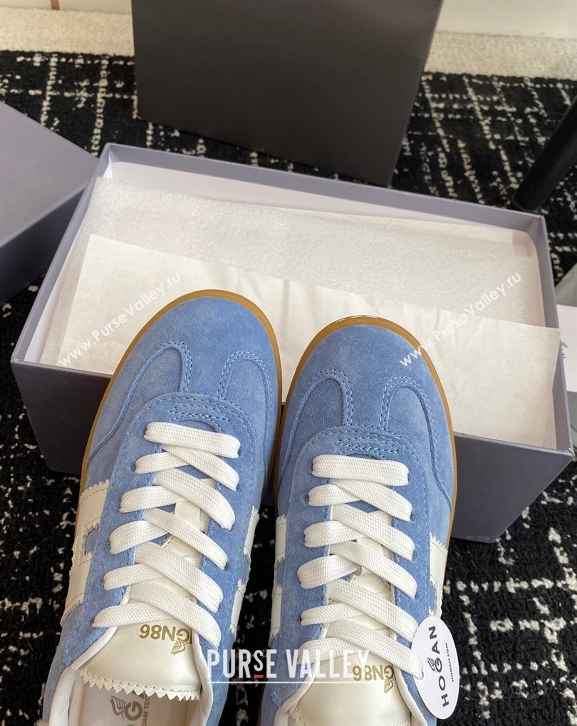 Hogan Cool Women/Men Sneakers in Suede Blue/White 2024 (jincheng-24032828)