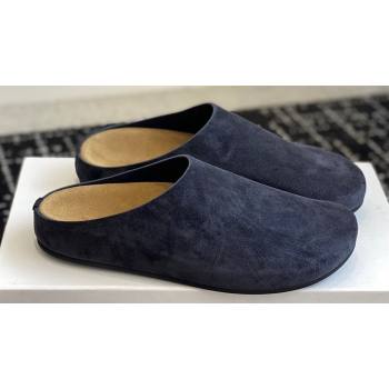 The Row Hugo Slides in Suede Blue 2024 (jincheng-24032803)