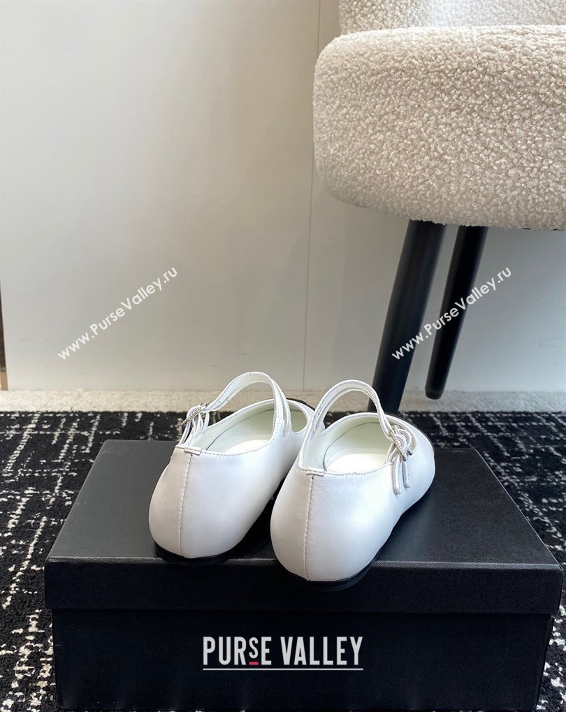 Chanel Lambskin Grosgrain Mary Janes G45697 White 2024 (jincheng-24032837)