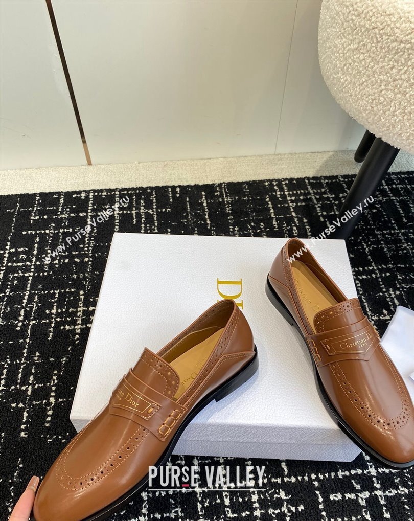 Dior Boy Loafers in Brown Calfskin 2024 (jincheng-24032823)