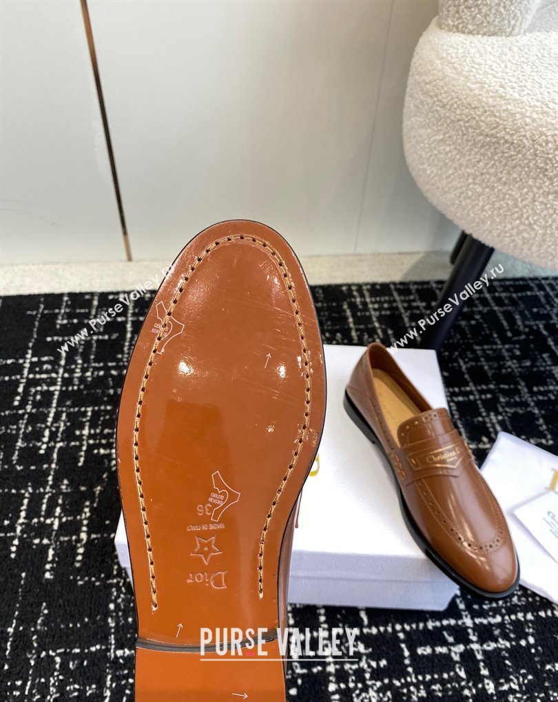 Dior Boy Loafers in Brown Calfskin 2024 (jincheng-24032823)