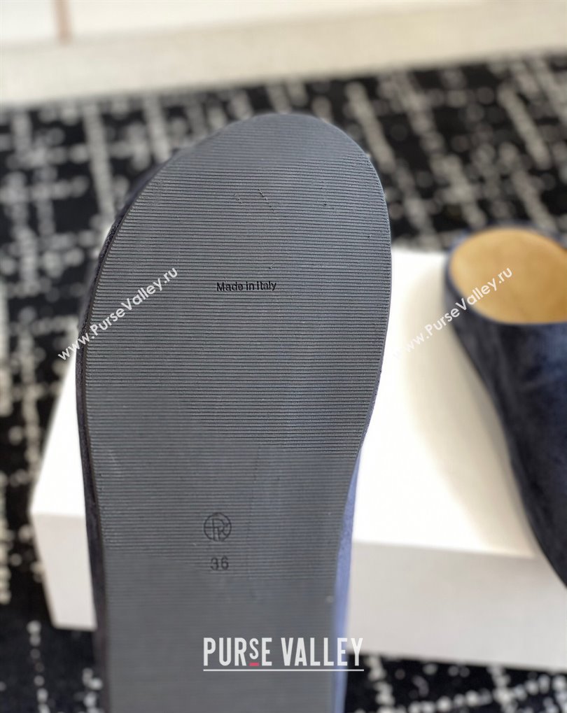 The Row Hugo Slides in Suede Blue 2024 (jincheng-24032803)