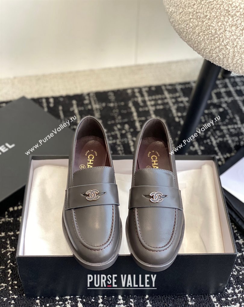 Chanel Calfskin Moccasins G45504 Coffee 2024 (jincheng-24032839)