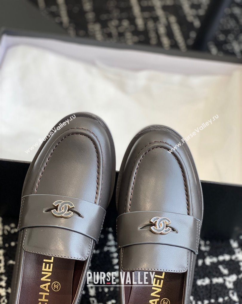 Chanel Calfskin Moccasins G45504 Coffee 2024 (jincheng-24032839)