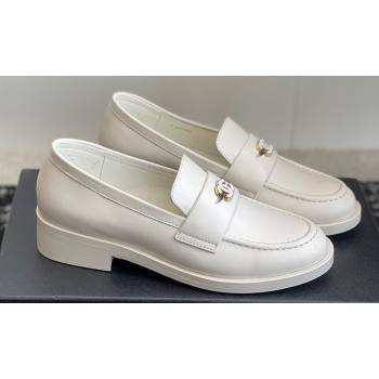 Chanel Calfskin Moccasins G45504 White 2024 (jincheng-24032840)