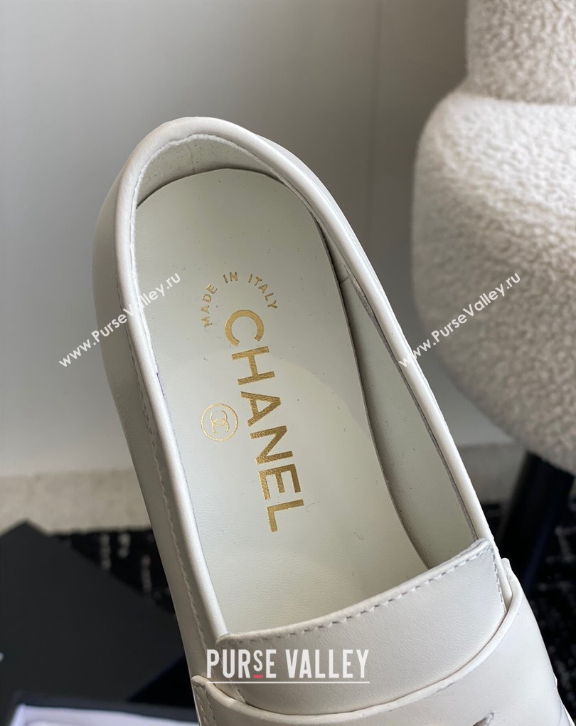 Chanel Calfskin Moccasins G45504 White 2024 (jincheng-24032840)