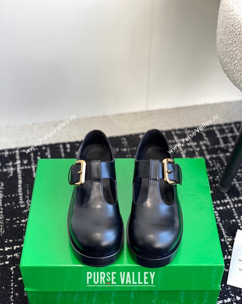 Bottega Veneta Helium Brushed leather Mary-Jane Black 2024 (jincheng-24032709)