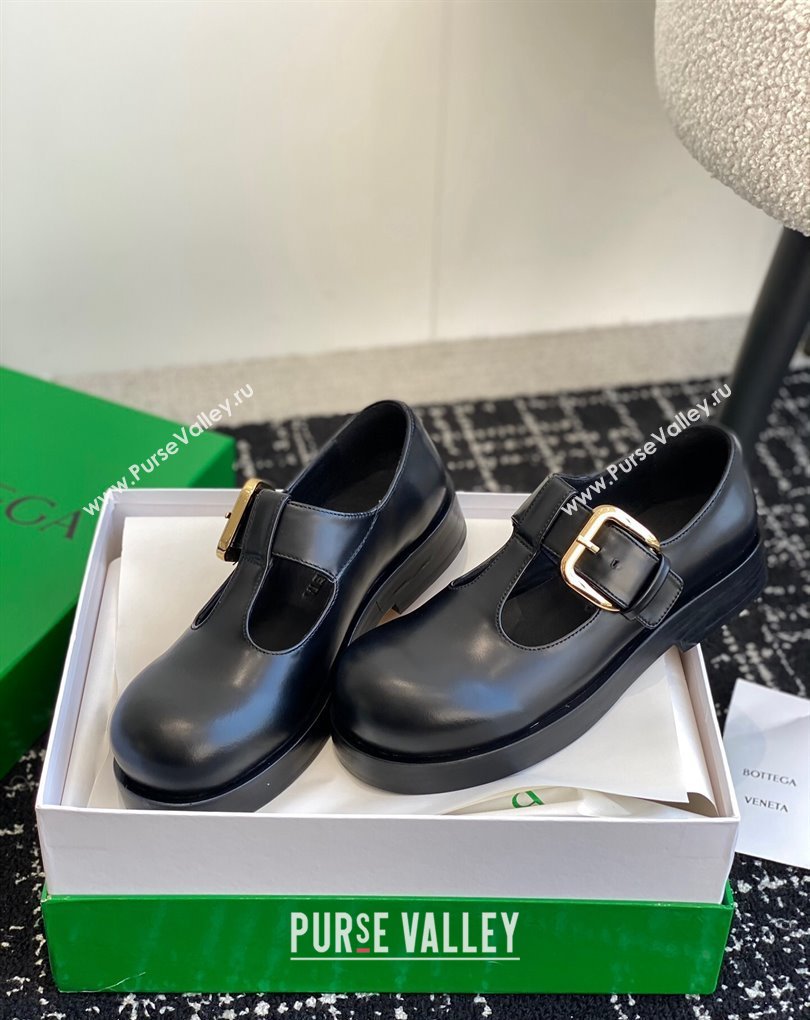 Bottega Veneta Helium Brushed leather Mary-Jane Black 2024 (jincheng-24032709)